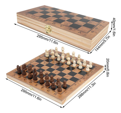 Juego 3 en 1 ajedrez damas y backgammon - Image 7