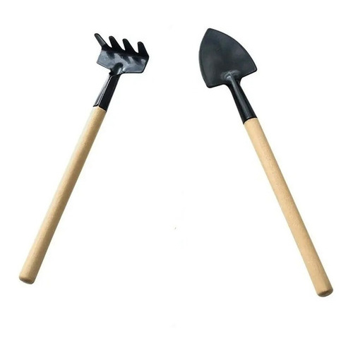 Kit Set Jardineria 2 Herramientas Rastrillo + Pala Bonsai