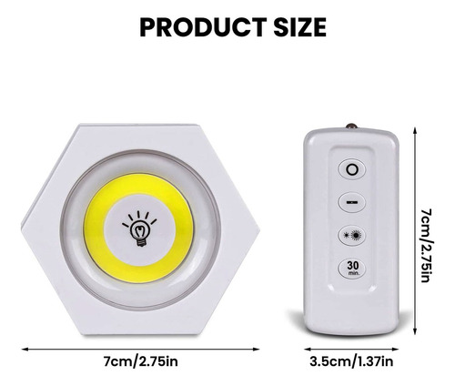 Lámpara de luz led inalámbrica a pilas - Con control remoto - Image 3