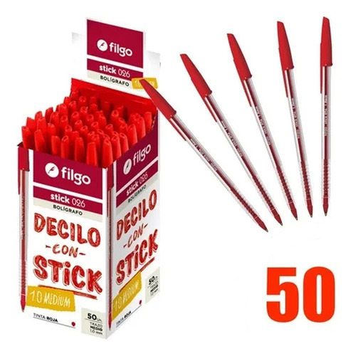 Lapiceras X50 Filgo Tinta En Caja Colores 024 Stick 90506 - Image 14