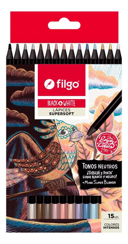Lapices Filgo Black And White Para Fondo Negro Y Blanco E15 - Imagen 14