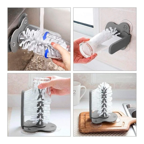 Lava Vasos Y Copas Cepillo Doble Con Sopapa Ventosas Bacha - Image 8