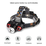 Linterna triple led recargable minero - 5000 lumens y 4 modos - Image 4