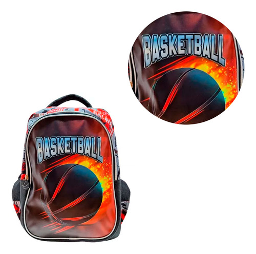 Mochila Escolar Pelota Basquet Basketball 17 Pulgadas Lq008 Oportunidades  Vip