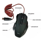 Mouse Gamer Óptico Con Cable Usb Rojo Reforzado Dn-c332 - Image 2