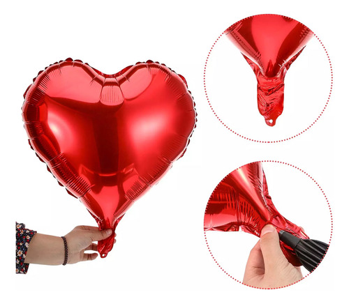 Globos x50 metalizados corazón A024 - Image 5