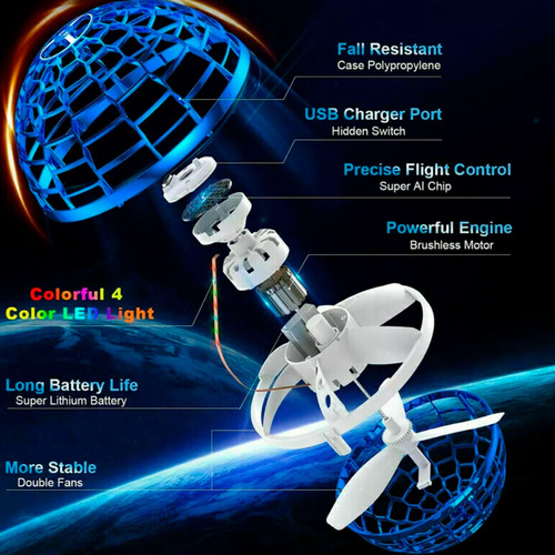Pelota voladora RGB con efecto boomerang Bb0103 - Imagen 23