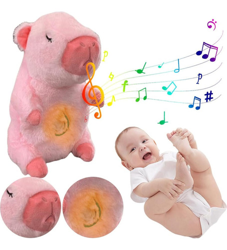 Peluche capibara rosa respira con luz y sonido - Image 2