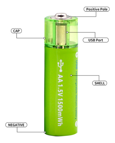 Pilas X2 AA recargable USB Fc05 - Image 6