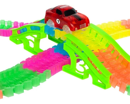 Pista De Autos Luminosa Track 132 Piezas + Vehiculo 22285 - Image 3