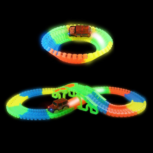 Pista De Autos Luminosa Track 132 Piezas + Vehiculo 22285 - Image 2