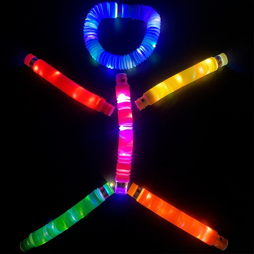 Pop Tubo Luminoso Fidget Gusano Sensorial Led Rgb Fiesta - Image 5