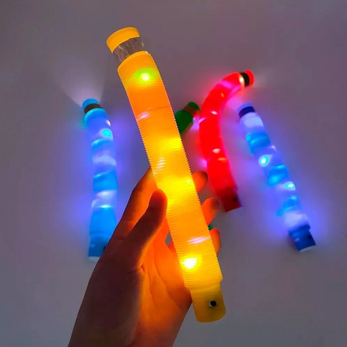 Pop Tubo Luminoso Fidget Gusano Sensorial Led Rgb Fiesta - Image 2