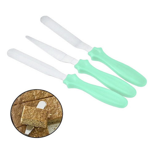 Set 3 Espatulas De Reposteria Acero Inoxidable Tortas Pastel