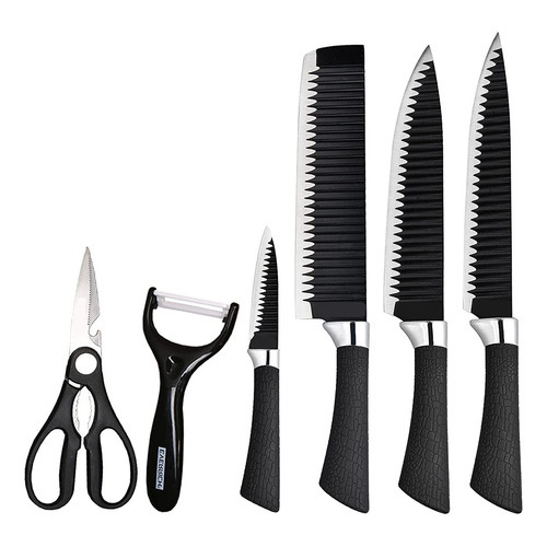 Set de 4 cuchillos profesionales + tijera + pela papa chef