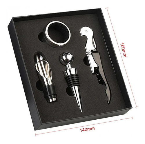 Set De Vino 4 Piezas Destapador En Caja De Carton Rigido - Imagen 3