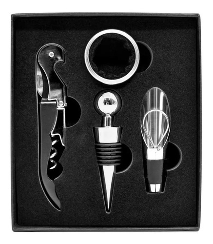 Set De Vino 4 Piezas Destapador En Caja De Carton Rigido - Imagen 2