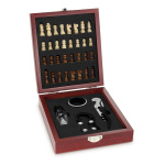 Set De Vino 4 Piezas + Ajedrez En Caja Estuche De Madera - Image 2