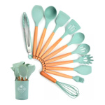 Set Utensilios Kit X12 Silicona De Cocina Mango Madera 90493 - Image 17