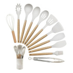 Set Utensilios Kit X12 Silicona De Cocina Mango Madera 90493 - Image 12