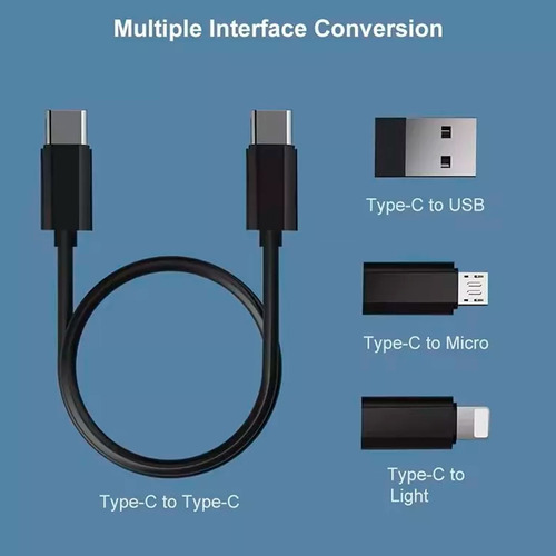 Set adaptador cable USB iPhone Samsung carga 60w P229 - Imagen 7