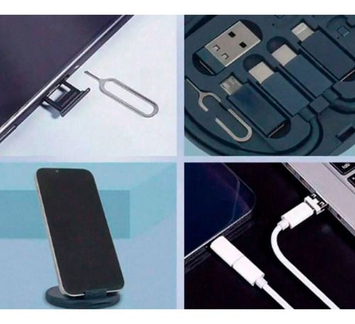 Set adaptador cable USB iPhone Samsung carga 60w P229 - Imagen 5