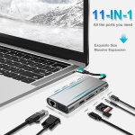 Switch 4k 11 En 1 Adaptador Hub Tipo C Hdtv Para Pc Tv Sw942 - Image 2