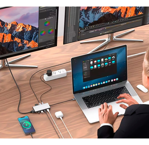 Switch 4k 11 En 1 Adaptador Hub Tipo C Hdtv Para Pc Tv Sw942 - Image 3