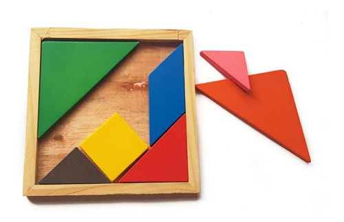Tangram De Madera Rompecabezas 7 Piezas Didáctico Geometria - Image 3