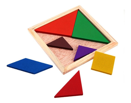 Tangram De Madera Rompecabezas Piezas Didáctico Geometria