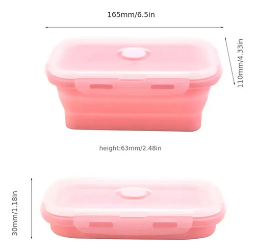 Taper Lunchera Plegable Portatil Vianda Comida Escuela S1809 - Imagen 3