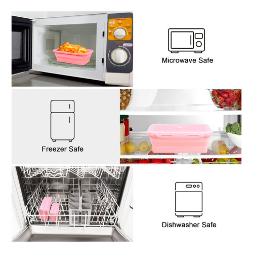Taper Lunchera Plegable Portatil Vianda Comida Escuela S1809 - Imagen 12