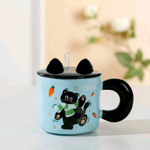 Taza de cerámica con orejas diseño de gato Mt09322 - Image 5