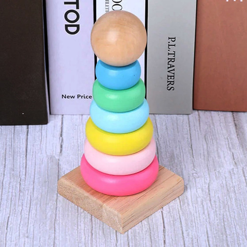 Torre De Encastre Circular Madera Juguete Didactico - Image 2