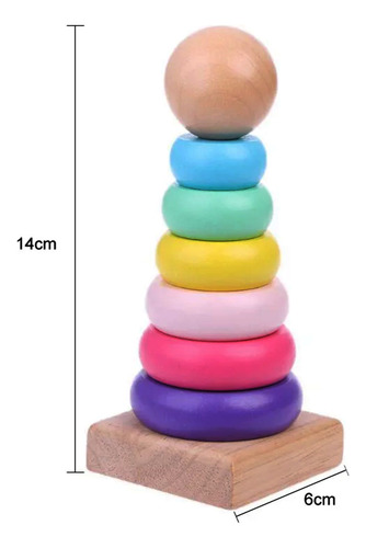 Torre De Encastre Circular Madera Juguete Didactico - Image 3