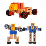 Transformer Robot De Madera Articulado Motricidad Con Ruedas - Image 13