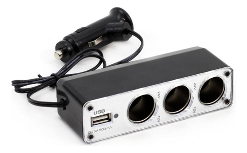 Triple Adaptador Toma Encendedor + Usb Cargador De 12v - 24 - Image 2