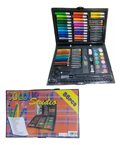 Valija Infantil Escolar 86 Piezas Lapices Crayones Acuarelas - Image 8
