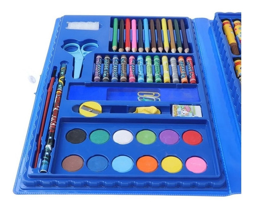 Valija Infantil Escolar 86 Piezas Lapices Crayones Acuarelas - Image 4