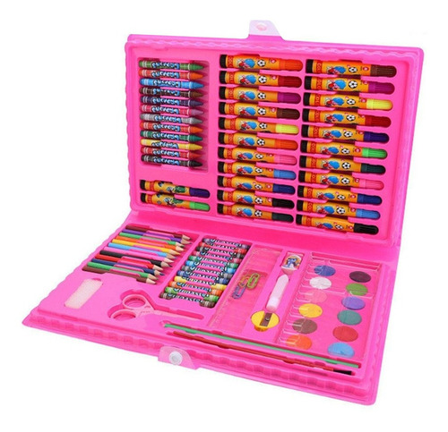 Valija Infantil Escolar 86 Piezas Lapices Crayones Acuarelas - Image 12
