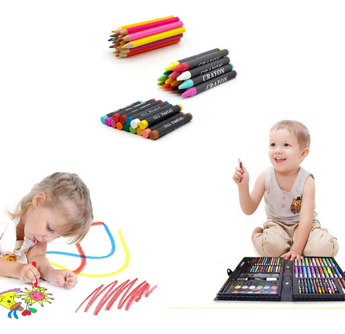 Valija Infantil Escolar 86 Piezas Lapices Crayones Acuarelas - Image 10
