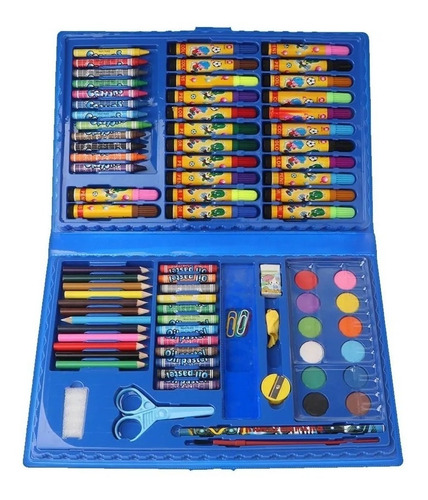 Valija Infantil Escolar 86 Piezas Lapices Crayones Acuarelas - Image 1