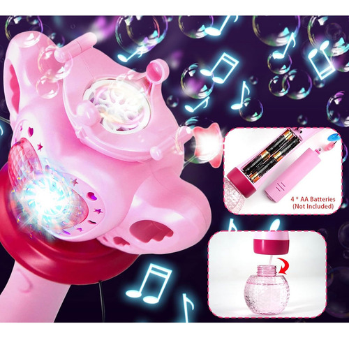 Varita de burbujas rosa con luz y música M323 - Image 6