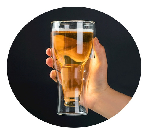 Vaso De Vidrio Pinta Cerveza 350 Ml Forma Botella Invertida - Image 2