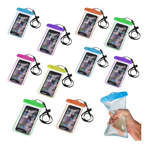 10 Fundas Para Celular Estanco Sumergible 17x9 Cm