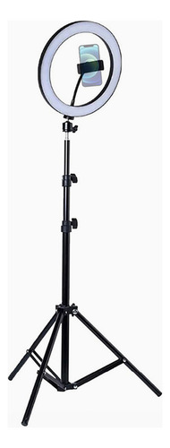 Aro led trípode 26 cm. con soporte celular - 2 metros