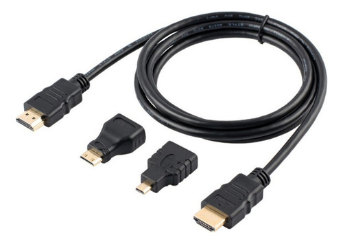 Cable con adaptadores 3 en 1 micro HDTB mini HDTV full HD