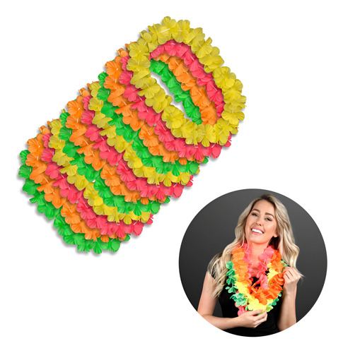 Collares Hawaianos X 12 Fiestas Eventos Cotillon Yjo417 - Image 1