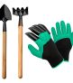Combo Jardin Palita + Rastrillo Bonsai + Guantes Con Garras