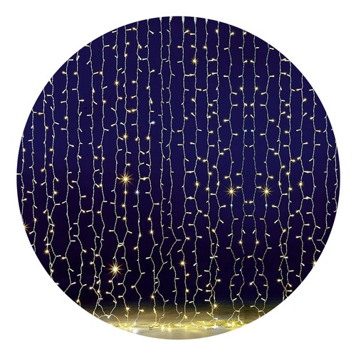 Cortina led blanco cálido 12 tiras 220v - 3 x 3 metros